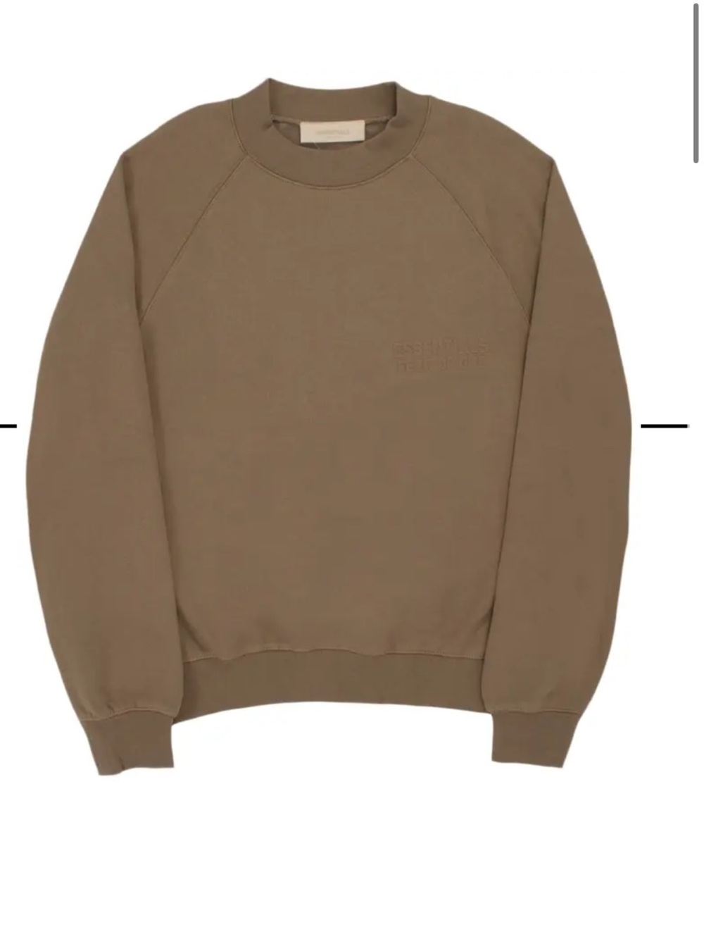 Essentials Fear of God Crewneck Sweatshirt in Wood, size large